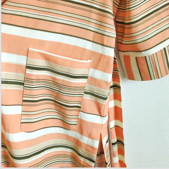 7th Avenue Striped Fringed Kimono Jacket Robe - Picture 9 of 13
